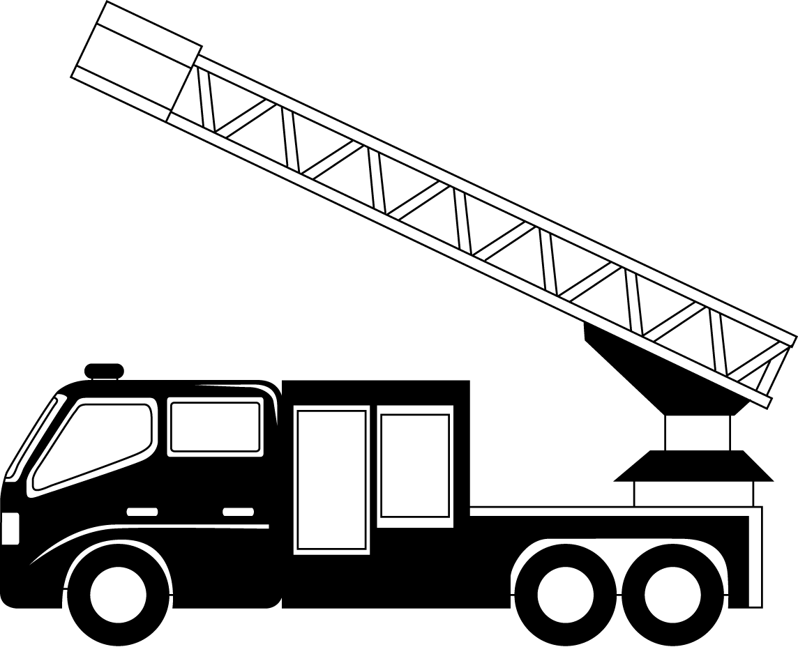 fire truck clipart black and white - photo #43