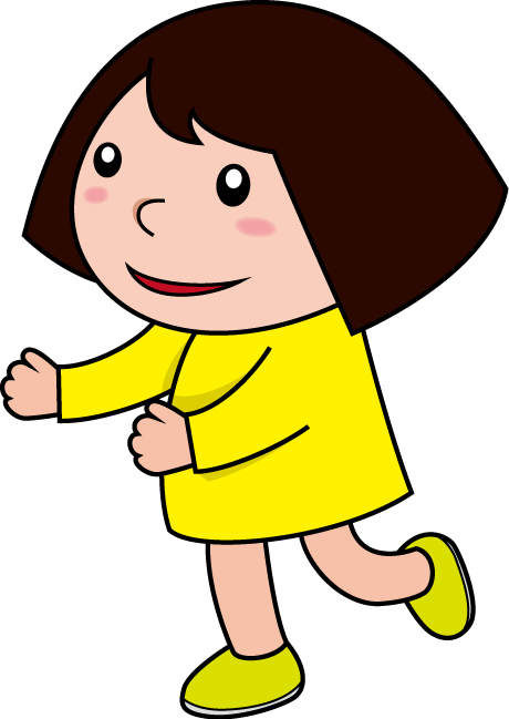 幼児1No08黄色い服のおかっぱ頭の女の子イラスト