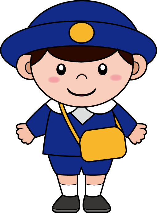 幼児1No17紺色の制服と黄色いカバンの幼稚園児（男の子）イラスト