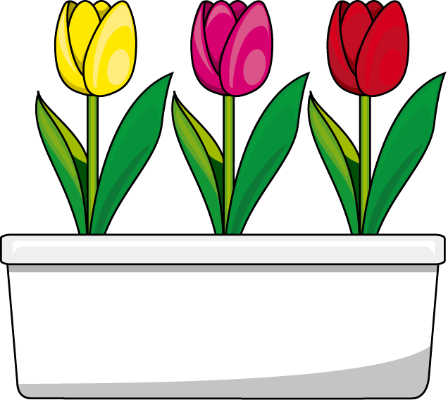 鉢植え 花の素材 イラストポップ チューリップイラスト画像 Naver まとめ
