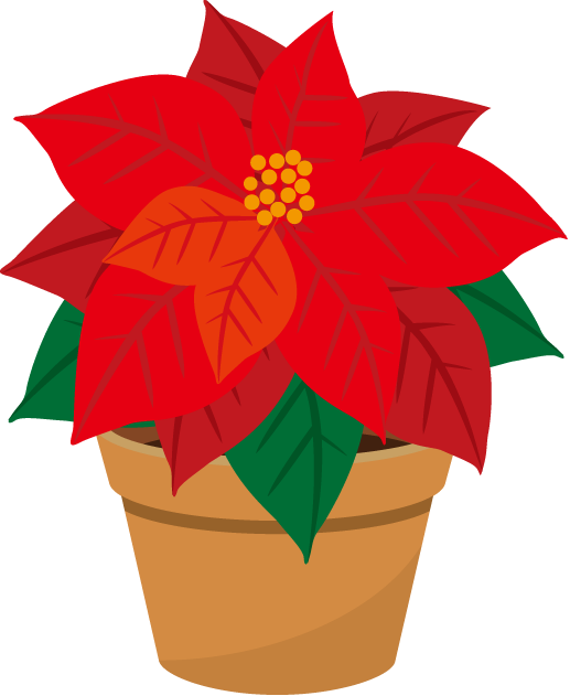 鉢植え 花の素材 イラストポップ ポインセチアの無料イラスト素材 クリスマス フリー素材 Naver まとめ
