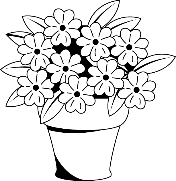 鉢植え13-花鉢イラスト