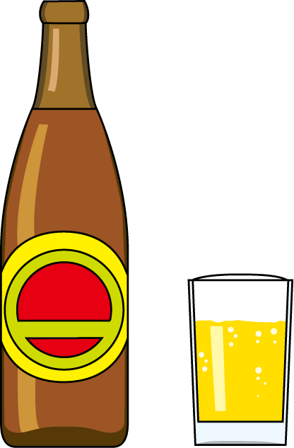 アルコール02-瓶ビール イラスト