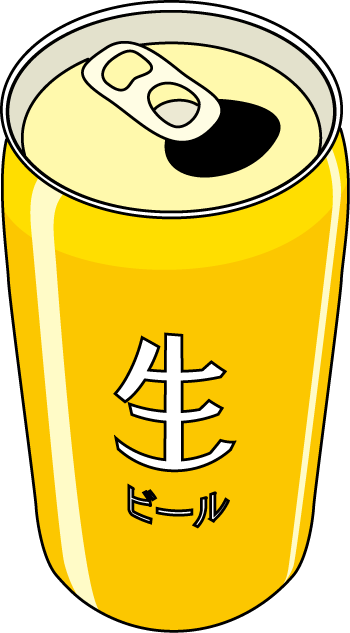 アルコール09-缶ビールイラスト