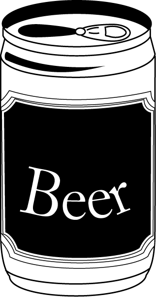 アルコール08-缶ビールイラスト
