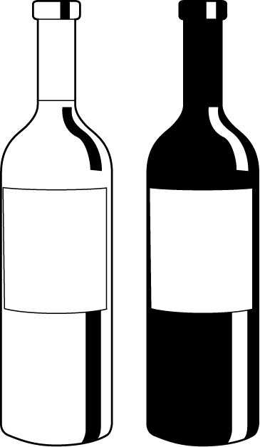 アルコール21-ボトルワイン-食（料理・食材）の無料イラスト素材-イラストポップ