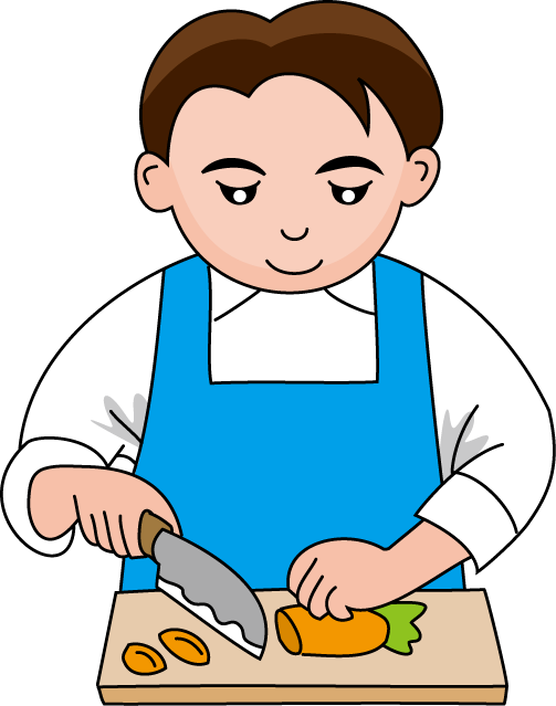 調理07-野菜を切る イラスト