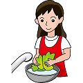 野菜を洗う