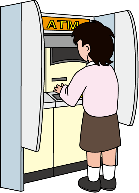 金融機関22-ATM -仕事の無料イラスト素材-イラストポップ