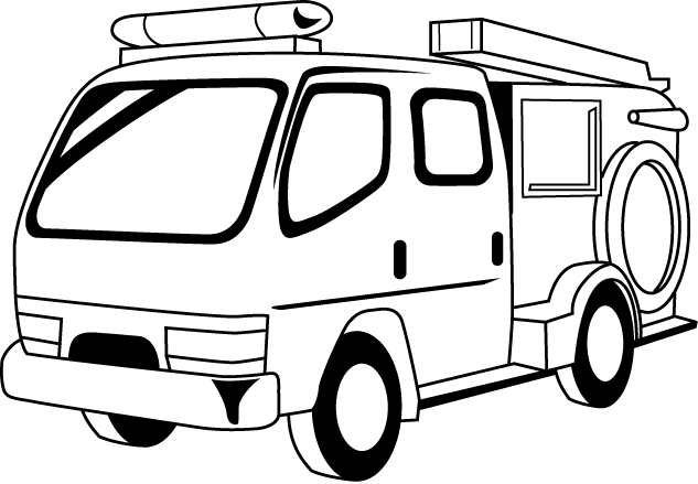 fire truck clipart black and white - photo #28