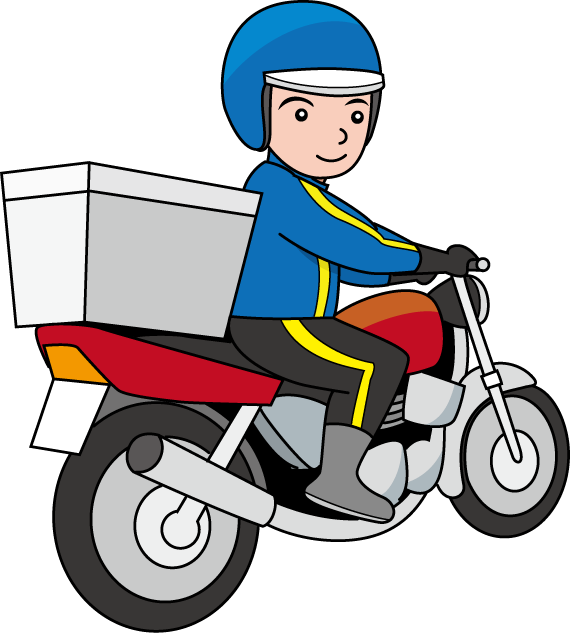 運送業18-バイク便 イラスト