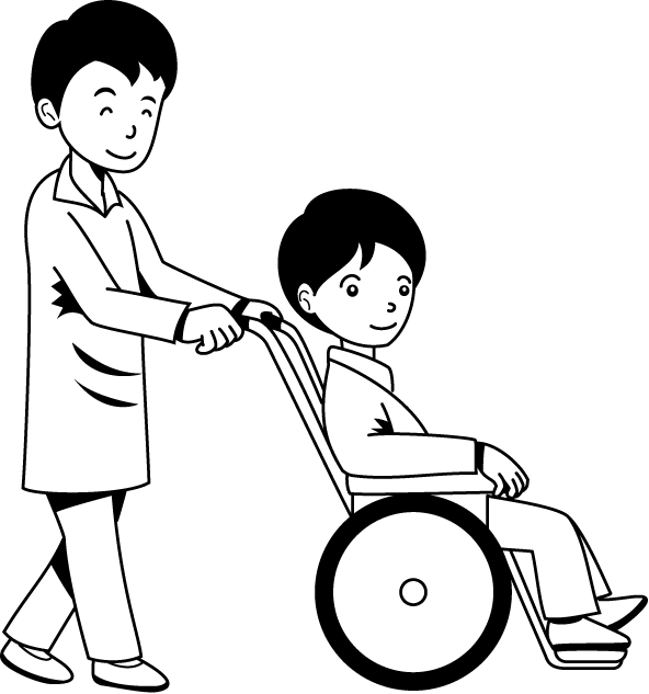 医療25-車椅子 イラスト