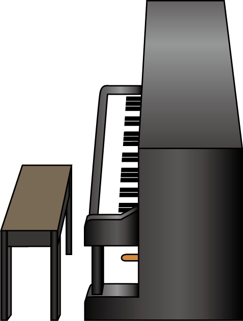 キーボードA No02アップライトピアノイラスト