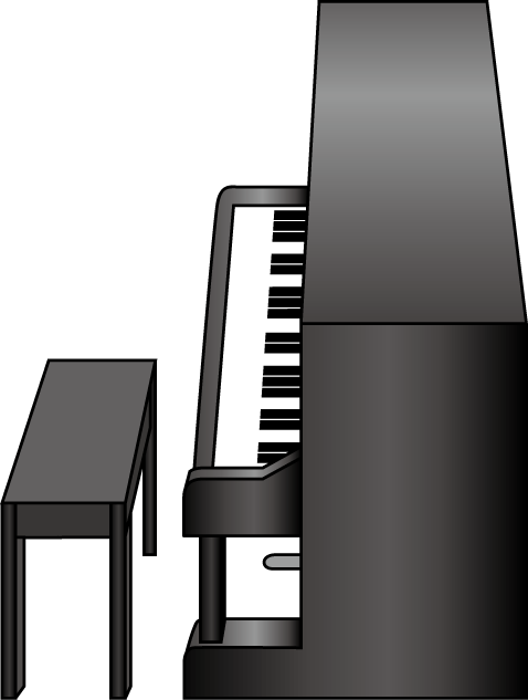 キーボードA No02アップライトピアノイラスト
