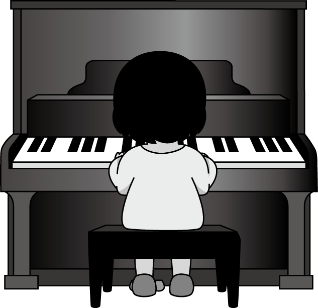 キーボードA No08アップライトピアノイラスト