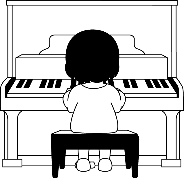 キーボードA No08アップライトピアノイラスト
