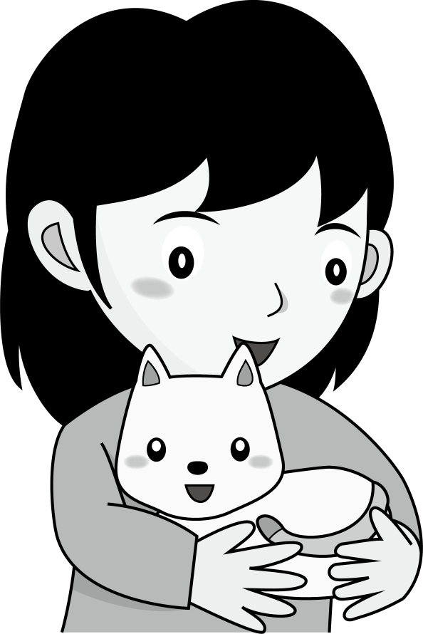 道徳No15猫を抱える女の子で表現した動物愛護イラスト