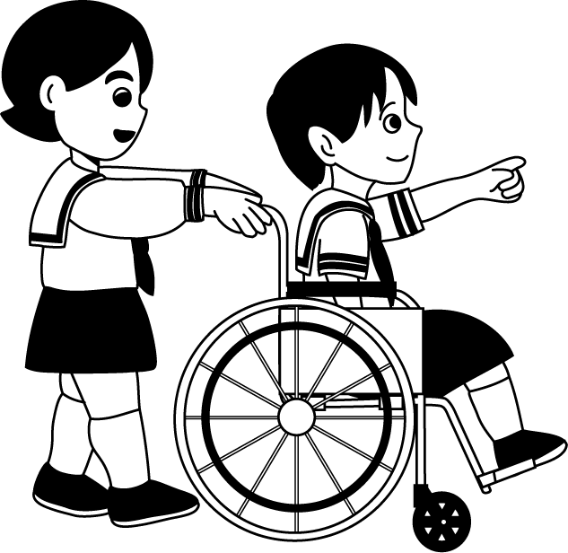 総合学習No23車椅子体験イラスト