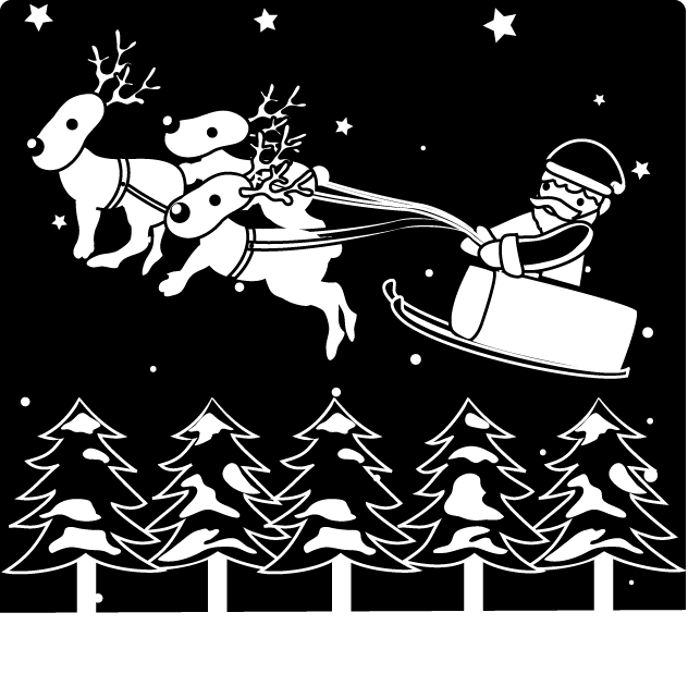 サンタクロース クリスマス 季節 冬の素材 12月 イラストポップ 白黒 クリスマスの白黒イラスト素材 Naver まとめ