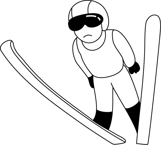 2月3-No03スキージャンプイラスト