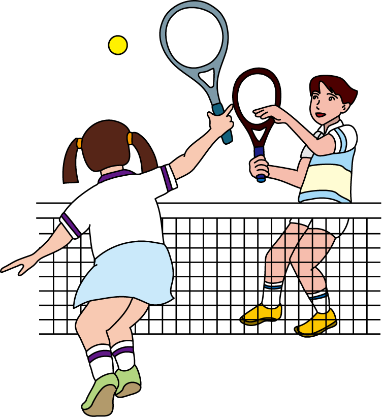 イラストポップのスポーツフリーイラスト | テニスの無料素材