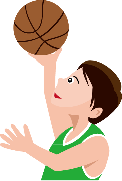 バスケットボール18-シュート イラスト