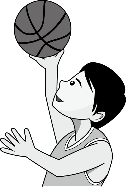 バスケットボール18-シュート イラスト