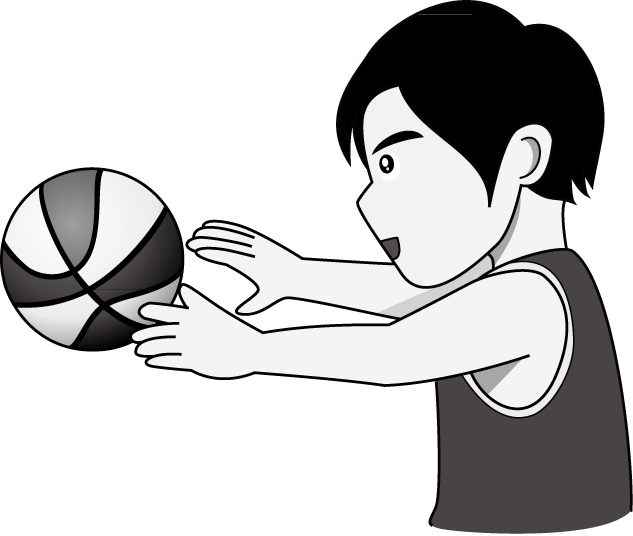 バスケットボール26-パス イラスト