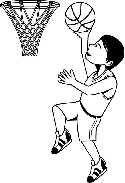 バスケットボール17-シュート イラスト