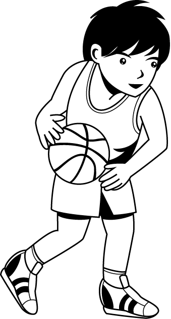 バスケットボール19-ドリブル イラスト