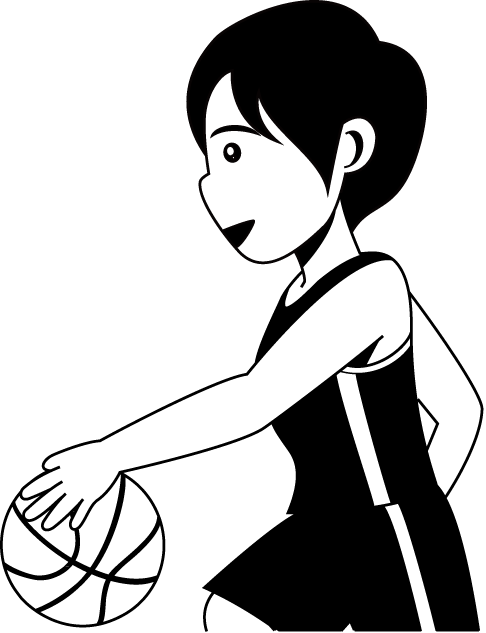 バスケットボール22-ドリブル イラスト