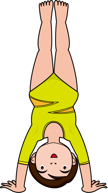 女子体操17-倒立の無料イラスト-イラストポップのスポーツクリップアートカット集