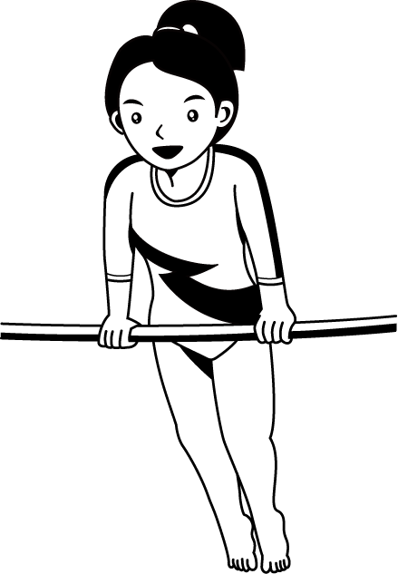 女子体操13-鉄棒 イラスト