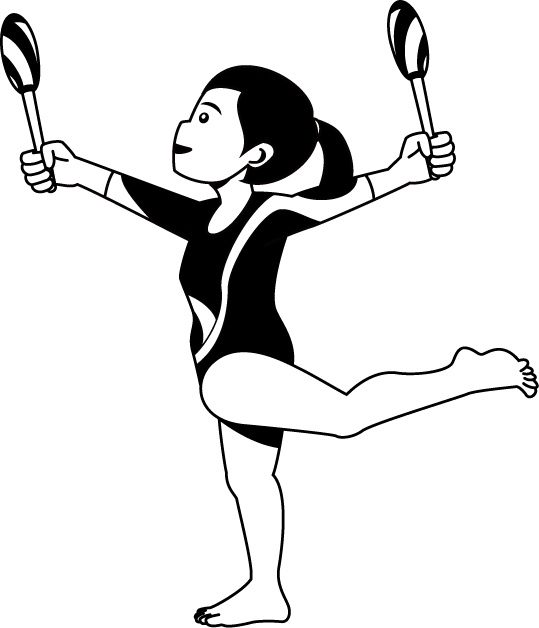 女子体操15-こんぼう イラスト