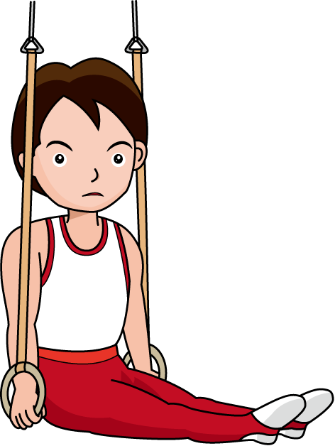 男子体操09-吊り輪 イラスト