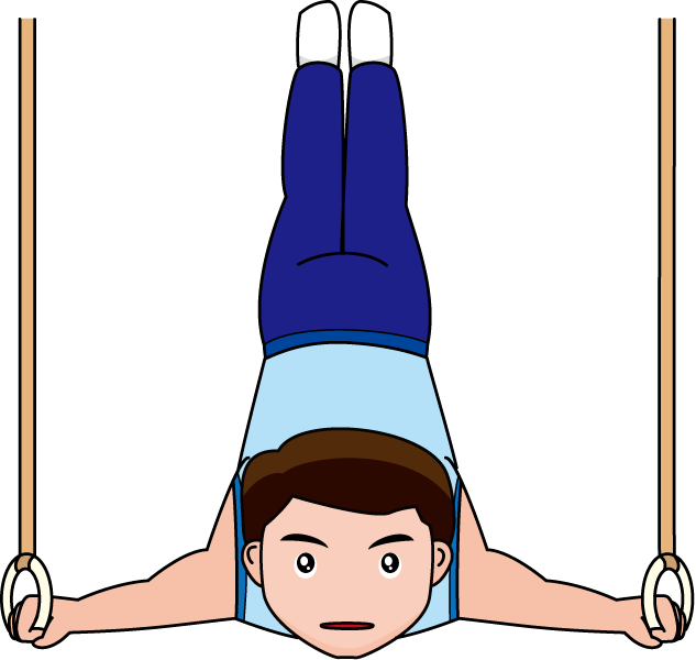 男子体操12-吊り輪 イラスト