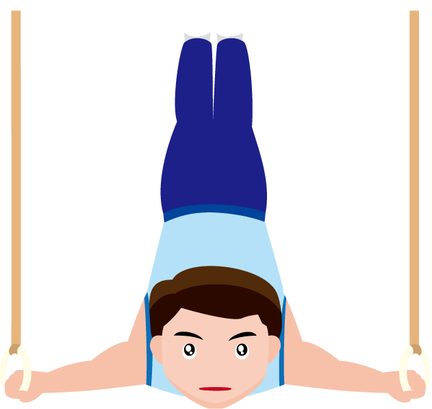 男子体操12-吊り輪 イラスト