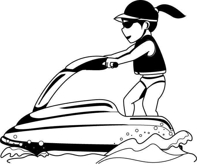 マリンスポーツ24-水上バイク イラスト