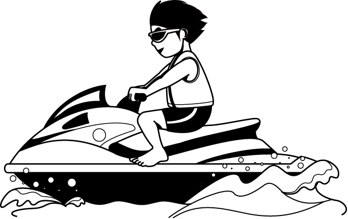 マリンスポーツ26-水上バイク イラスト