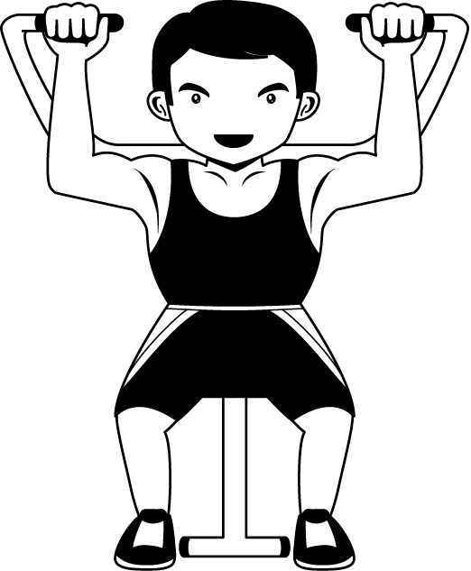 筋肉トレーニング09-ショルダプレス イラスト