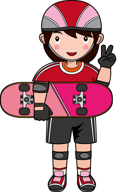 ローラースポーツ25-スケートボード イラスト