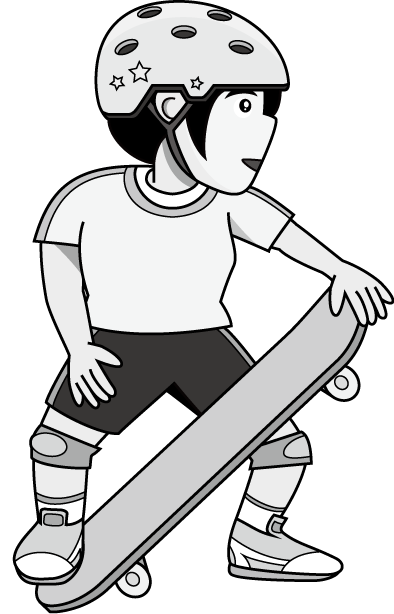 ローラースポーツ28-スケートボード イラスト