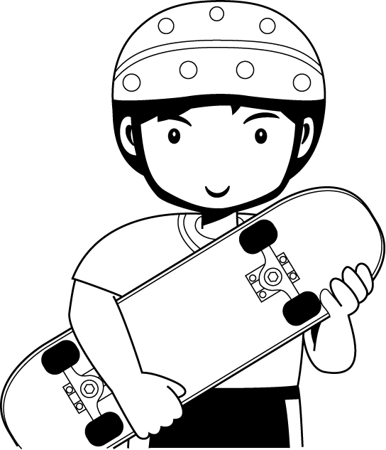 ローラースポーツ24-スケートボード イラスト
