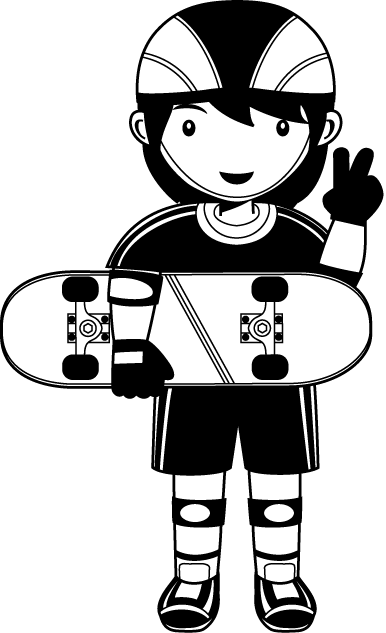ローラースポーツ25-スケートボード イラスト