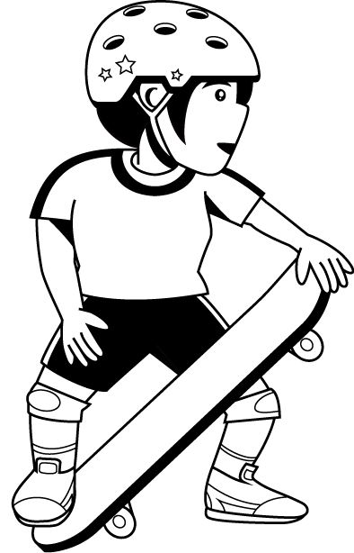 ローラースポーツ28-スケートボード イラスト