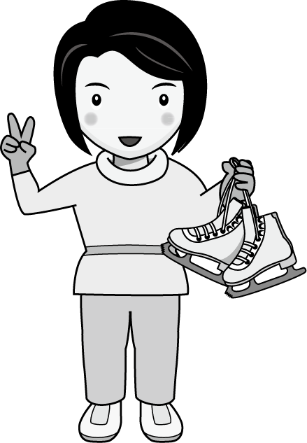 アイススケート08-スケート靴 イラスト