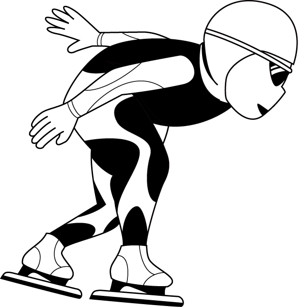 アイススケート12-スピードスケートイラスト