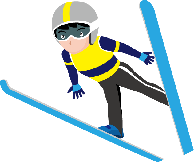 スキースノーボード11-ジャンプ イラスト