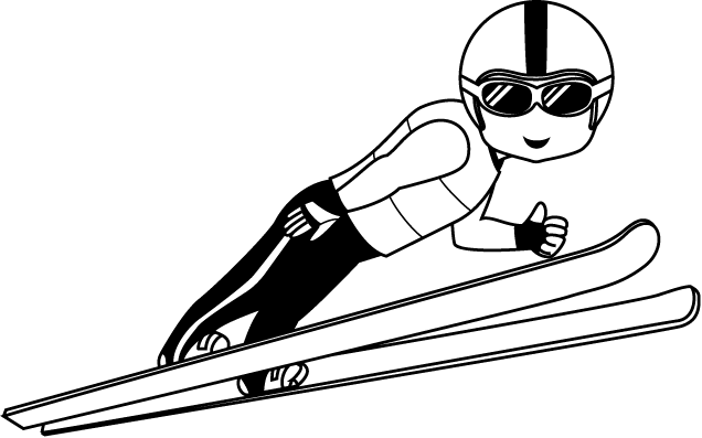 スキースノーボード10-ジャンプ イラスト