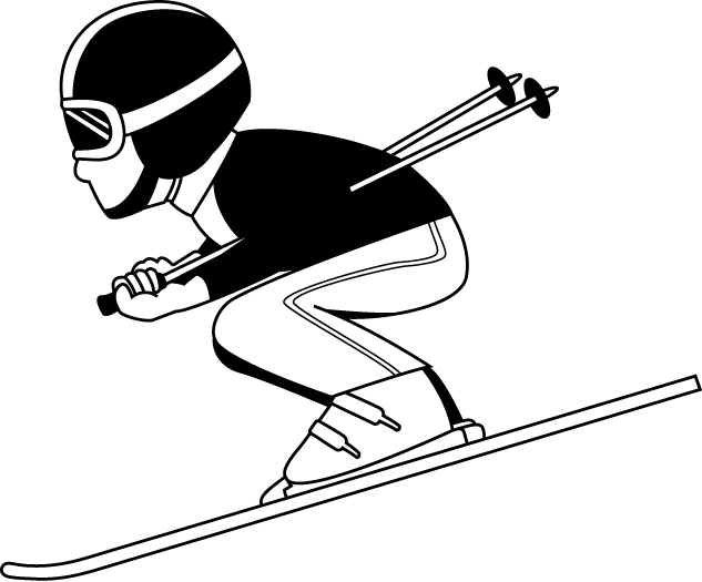 スキースノーボード29-直滑降 の無料イラスト-イラストポップのスポーツクリップアートカット集